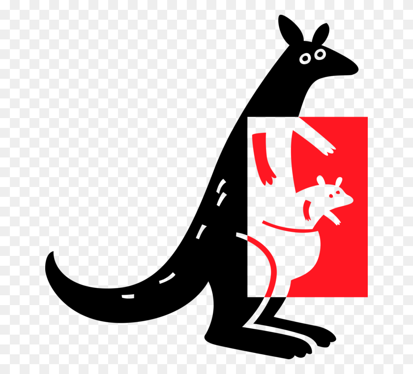 656x700 Svg Library Image Illustration Of Marsupial Kangaroo, Label, Text HD PNG Download