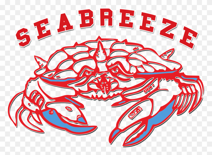 1565x1110 Svg Library Sandcrab Logos Seabreeze High School Redblue Seabreeze High School, Patrón, Texto, Ropa Hd Png