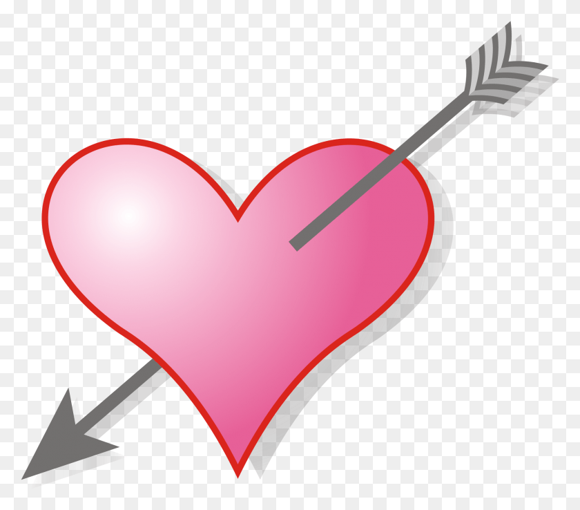 1869x1625 Svg Love Arrow Clipart Arrow In Heart Gif, Balloon, Ball HD PNG Download