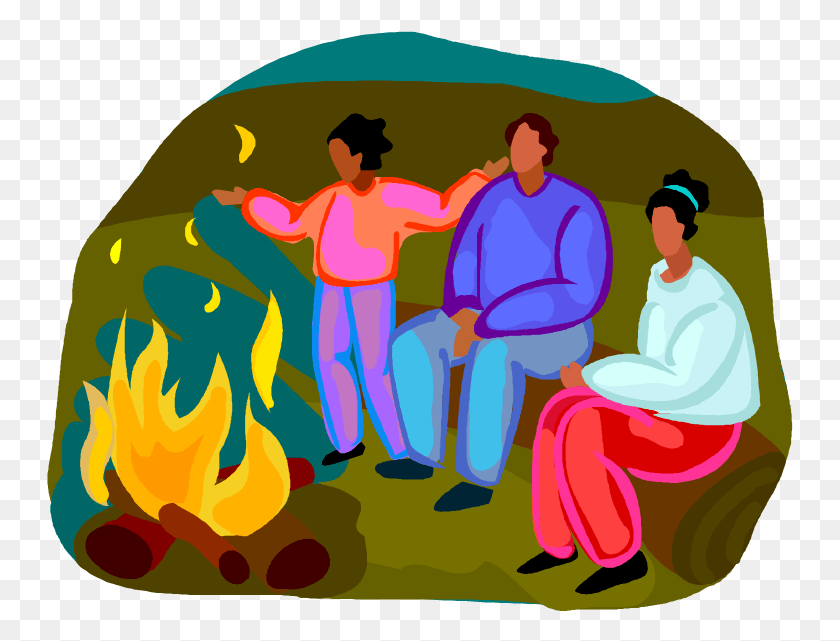 747x581 Svg Royalty Free Stock Around The Campfire Clipart Campfire With People Clipart, Poster, Advertisement HD PNG Download
