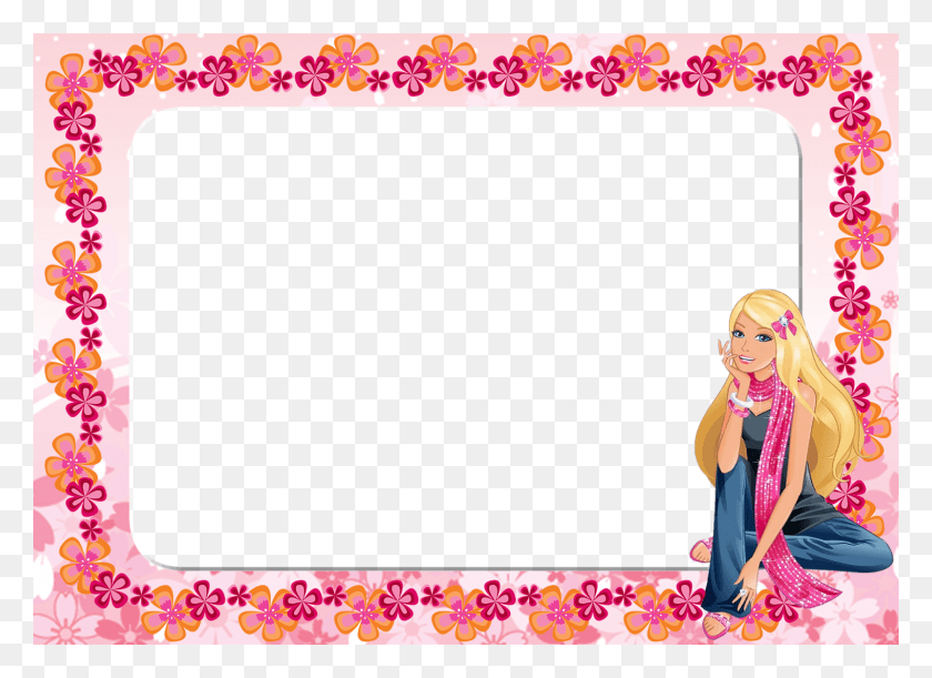 1600x1132 Svg Royalty Free Stock Barbie Clipart Flower Barbie Frames, Person, Human, Rug HD PNG Download