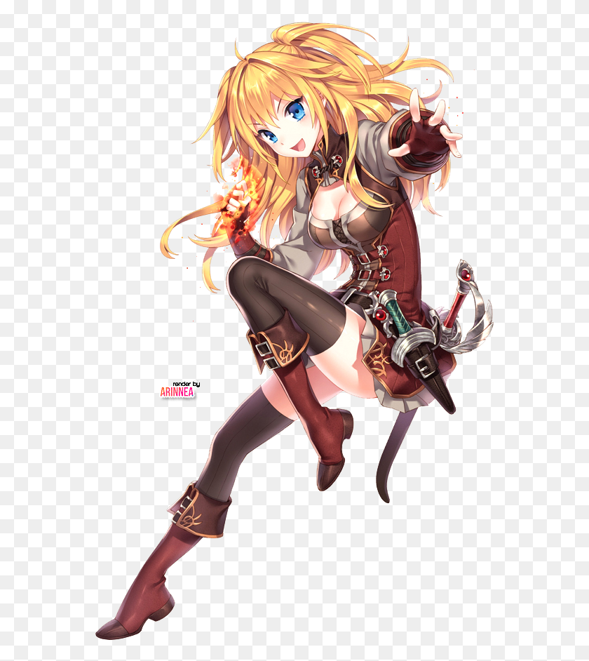 569x882 Svg Transparent Anime Girl With Sword And Dagger Google Anime Girl Blond Hair And Blue Eyes, Manga, Comics, Book HD PNG Download