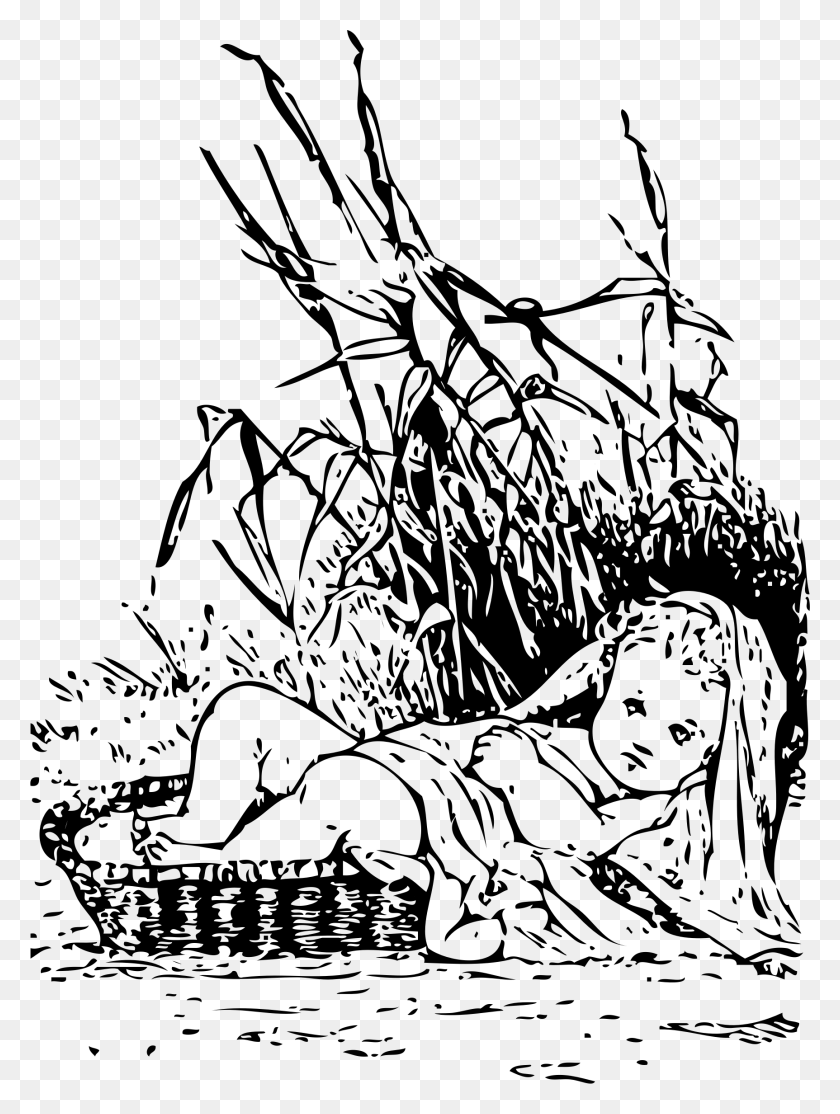 1725x2332 Svg Transparent Moses In The Bulrushes Big Abandoned Children Drawing, Gray, World Of Warcraft HD PNG Download