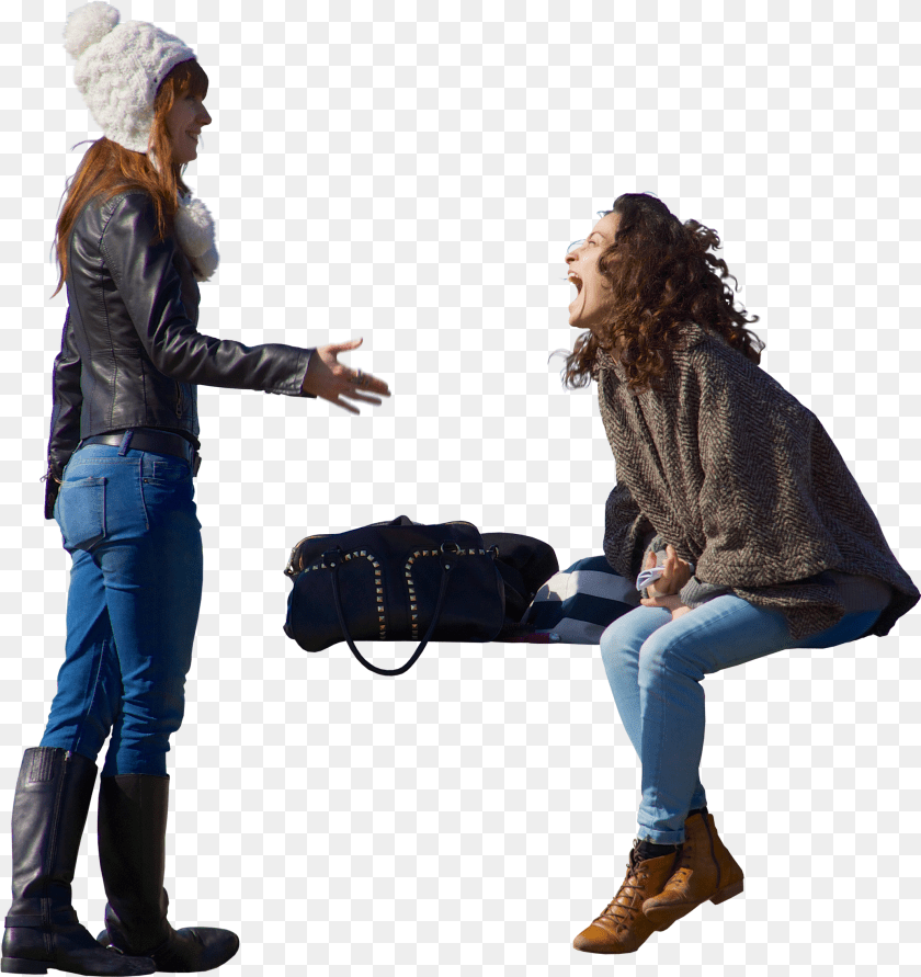 Svg Women Sitting, Hat, Jacket, Jeans, Coat Sticker PNG