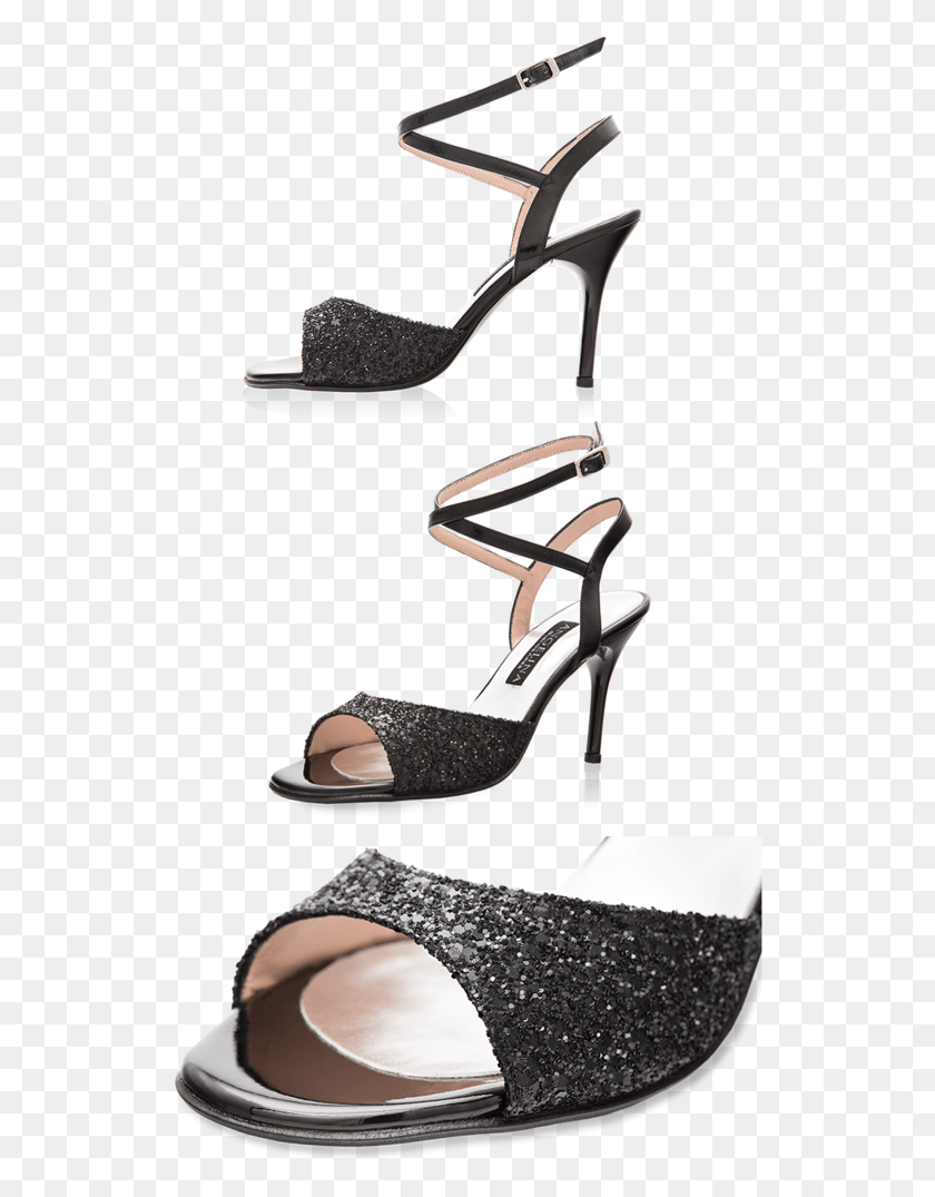 530x1015 Sw 430 Lame Negro X Charol Negro High Heels, Clothing, Apparel, Footwear HD PNG Download
