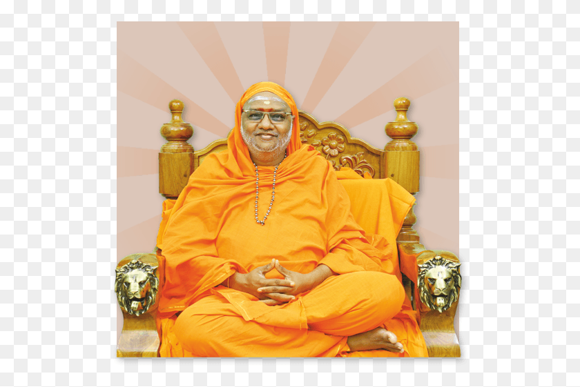 521x501 Swami Jagadatmananda Saraswati Is Also Known For His Religion, Furniture, Chair, Person HD PNG Download