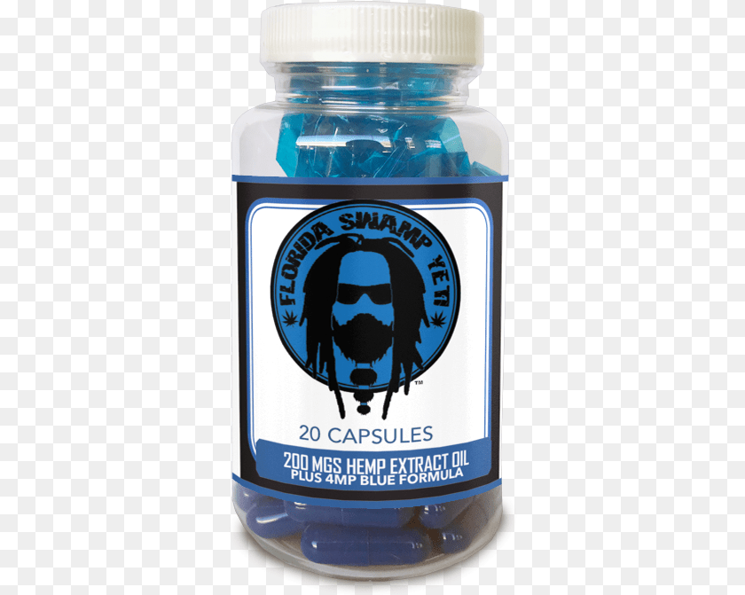 Swamp Yeti Blue Formula Jar, Bottle, Face, Head, Person Clipart PNG