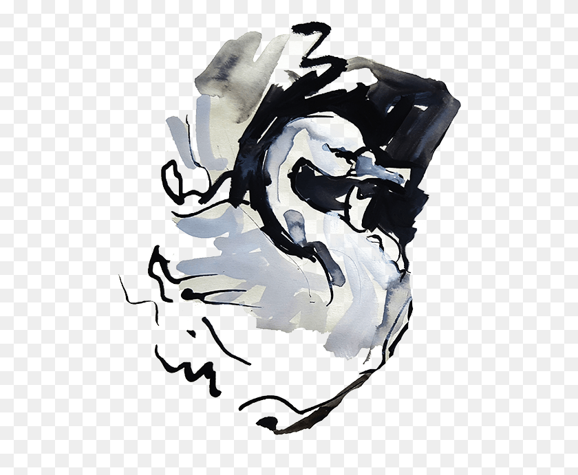 500x631 Лебеди 1 Иллюстрация, Современное Искусство, Птица Hd Png Скачать