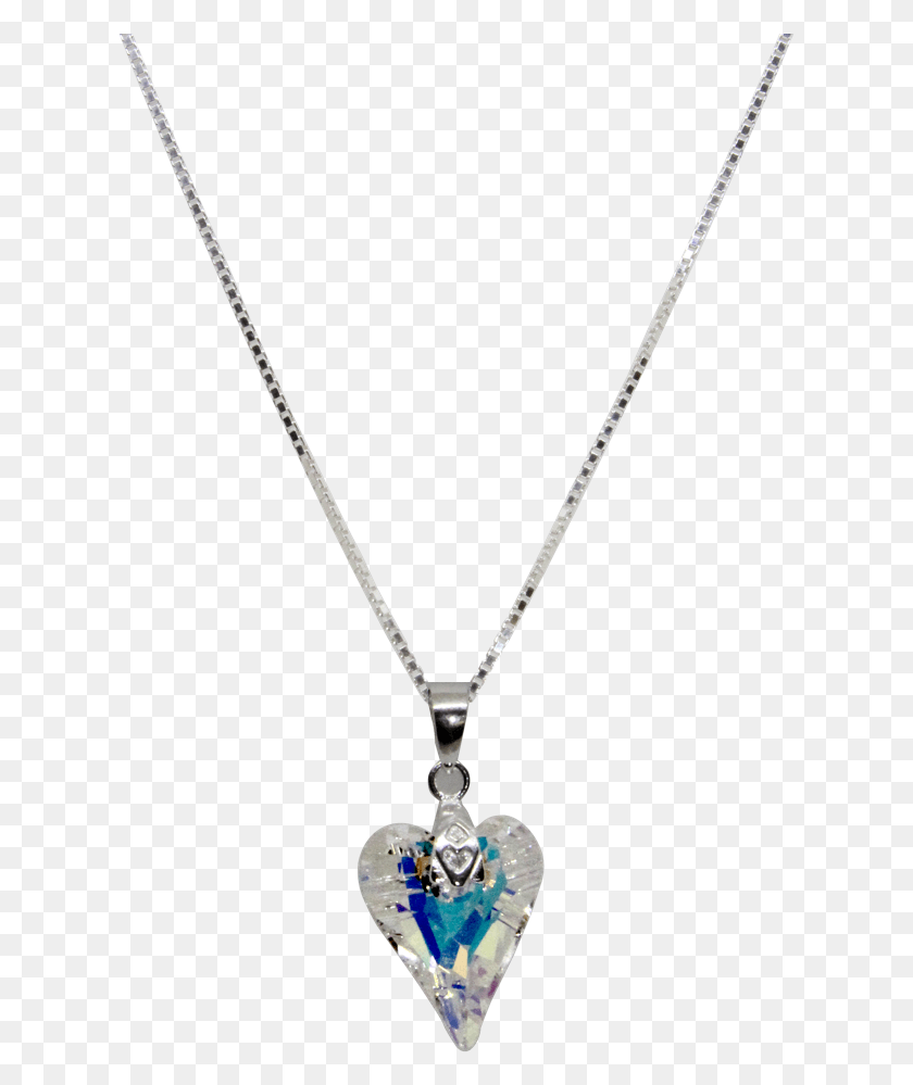 623x939 Swarovski Crystal Aurora Borealis Corazón Salvaje Colgante Medallón, Collar, Joyas, Accesorios Hd Png Descargar
