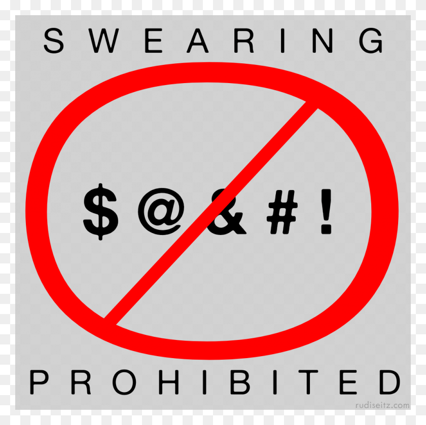 1000x1000 Swearing Prohibited Bumper Sticker Template, Number, Symbol, Text HD PNG Download