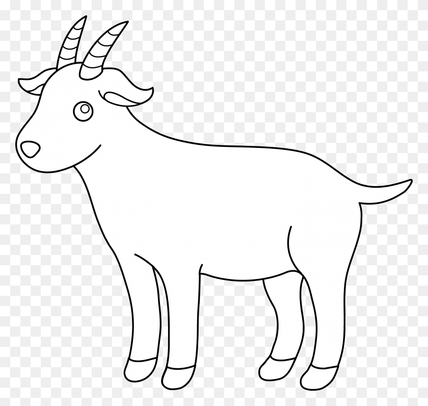 5817x5491 Sweet Clipart Goat Clipart Black And White, Mammal, Animal, Wildlife HD PNG Download