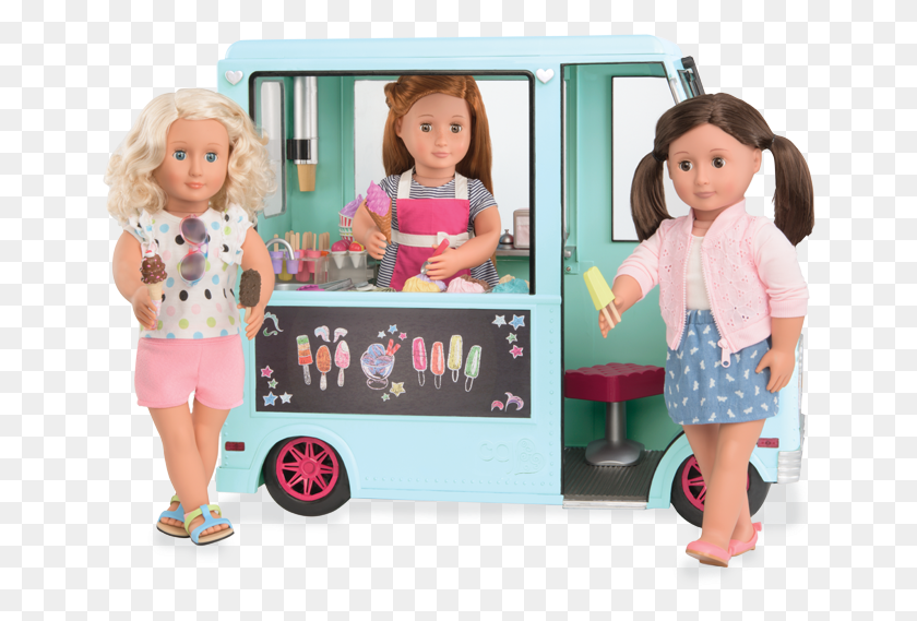 654x509 Sweet Stop Ice Cream Truck Our Generation Ice Cream Truck Canada, Doll, Toy, Person HD PNG Download