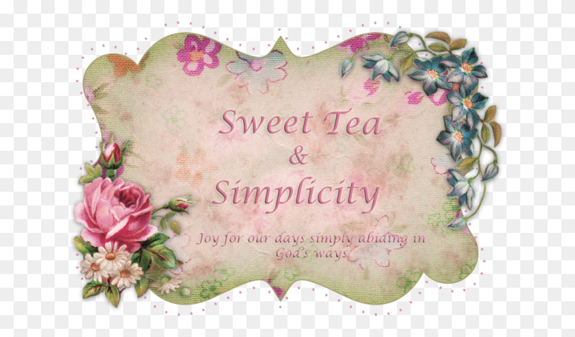 641x432 Sweet Tea And Simplicity Frame Floral Vintage, Text, Pillow, Cushion Descargar Hd Png
