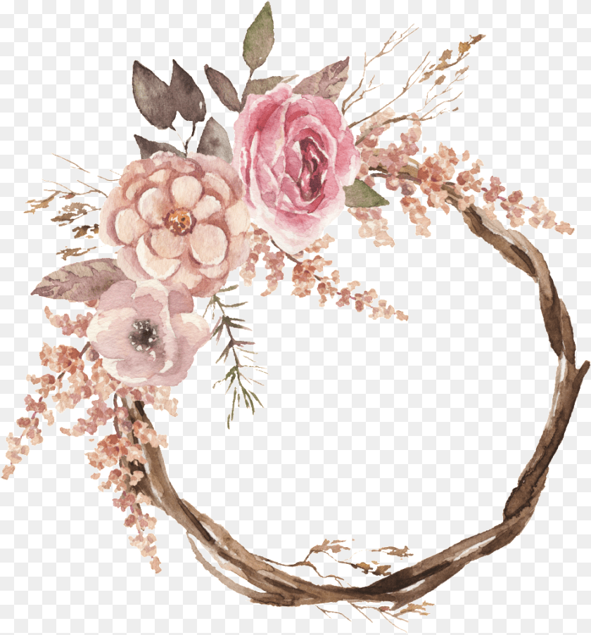 948x1019 Sweet Wreath Watercolor Hand Painted Transparent Material High Resolution Watercolor Floral Floral Wreath, Rose, Plant, Flower, Flower Arrangement Clipart PNG