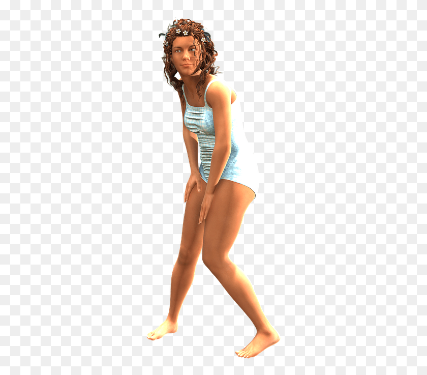 270x677 Swim Swim Suit Playful Leisure Fun Pool Female Girl, Clothing, Apparel, Person HD PNG Download