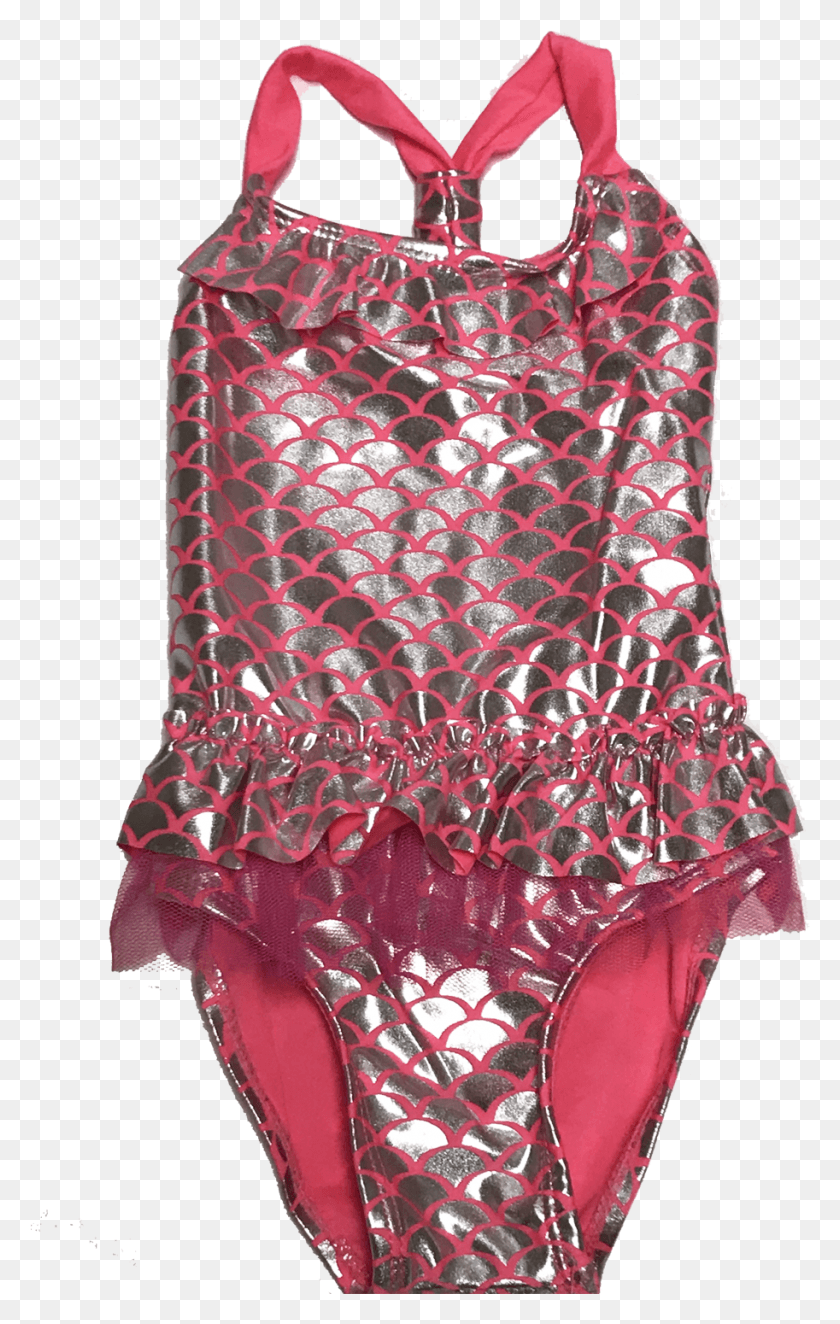 913x1480 Swimwear Girls Ruffled Crossback Bright Pattern One Maillot, Clothing, Apparel, Underwear Descargar Hd Png