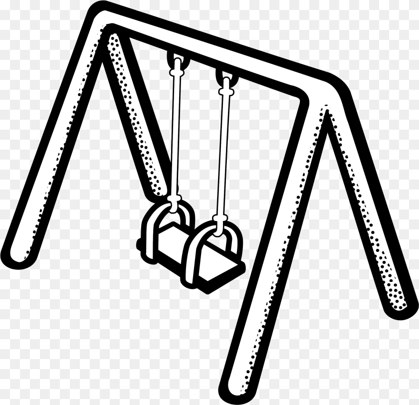 2253x2177 Swing Lineart Big Image Playground Swing Black And White, Toy, Ammunition, Grenade, Weapon Clipart PNG