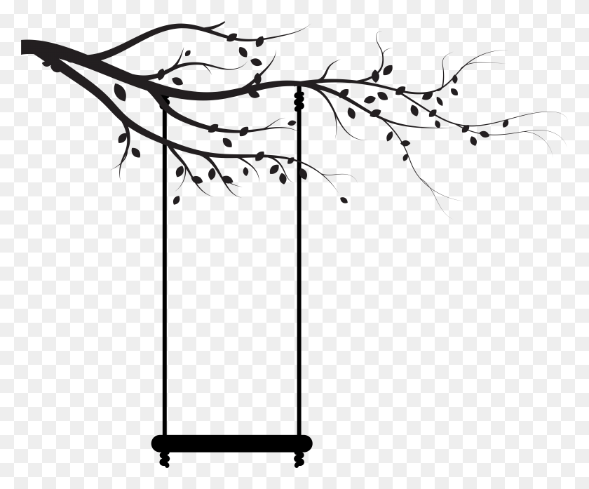 7837x6409 Swing Silhouette Transparent Clip Art Image, Plant, Animal, Mammal HD PNG Download