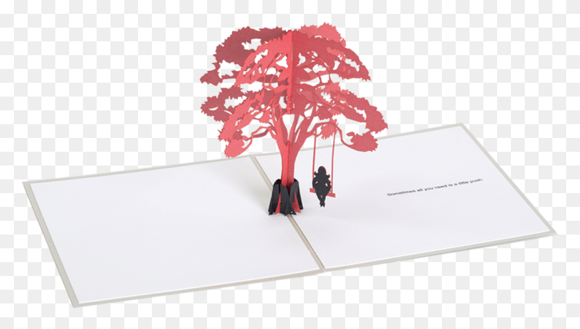 1101x589 Swing Tree Pop Up Card Pop Up Card Trees, Plant, Leaf, Person HD PNG Download