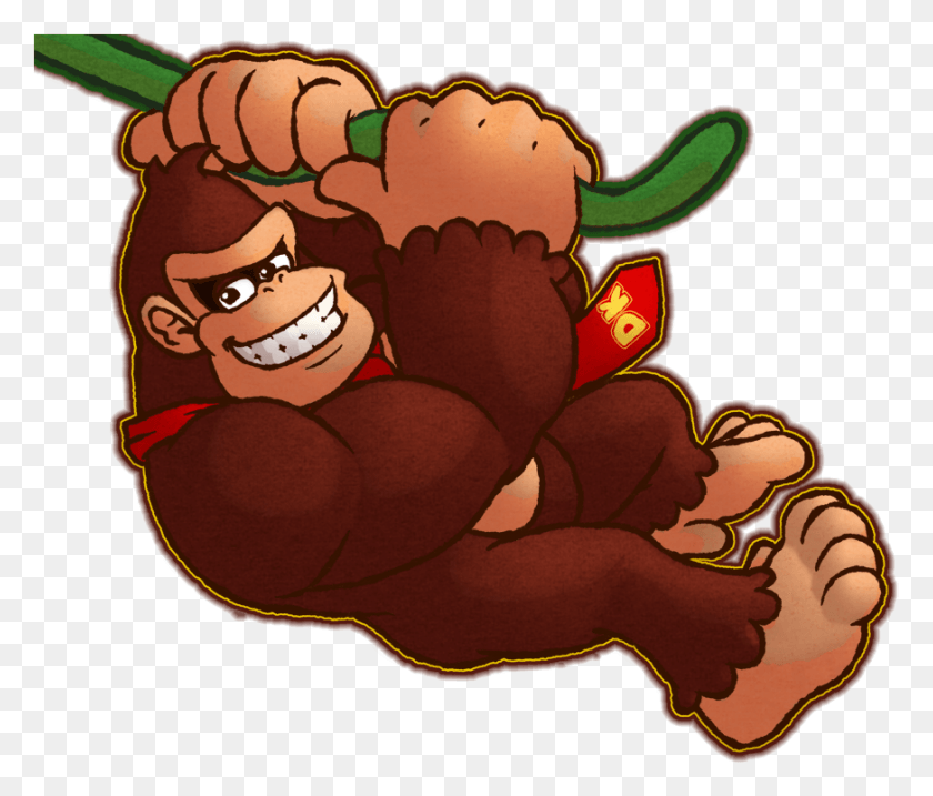 873x736 Swinging Donkey Kong Donkey Kong Hanging, Super Mario, Animal, Angry Birds HD PNG Download