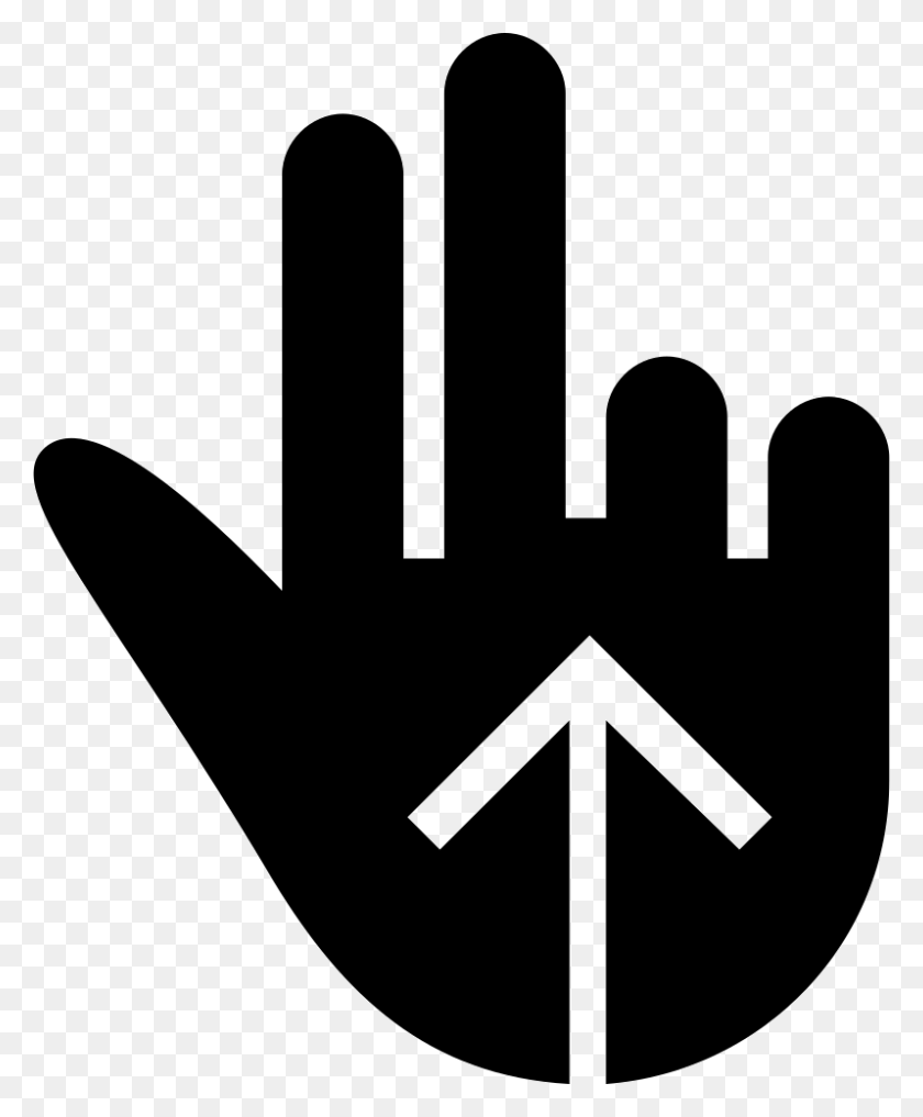 798x980 Swipe Up Two Fingers Gesture Black Hand Symbol Comments Sign, Stencil, Road HD PNG Download