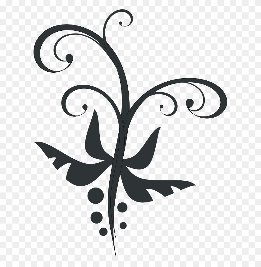 623x800 Swirl Design Clip Art Free Black And White Swirl, Floral Design, Pattern, Graphics HD PNG Download