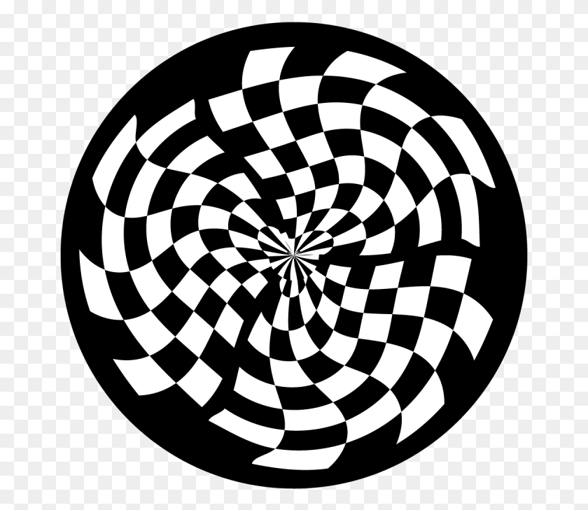 669x669 Swirling Checkerboard Op Art White, Spiral, Coil, Lamp HD PNG Download