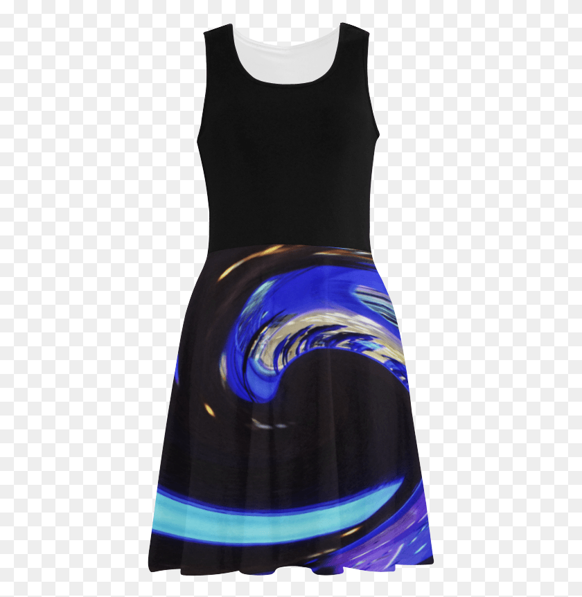 415x802 Swirling Colors Blue Swirl 003 Atalanta Sundress Day Dress, Helmet, Clothing, Apparel Descargar Hd Png