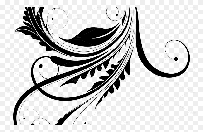 1368x855 Swirls White And Black 4429 Transparentpng Invitation Clip Art, Graphics, Spider Web HD PNG Download
