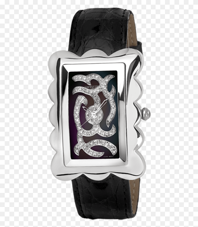 441x905 Swisstek Mlange Pink Diamond Timepiece Sk57725l Strap, Silver, Platinum, Buckle HD PNG Download