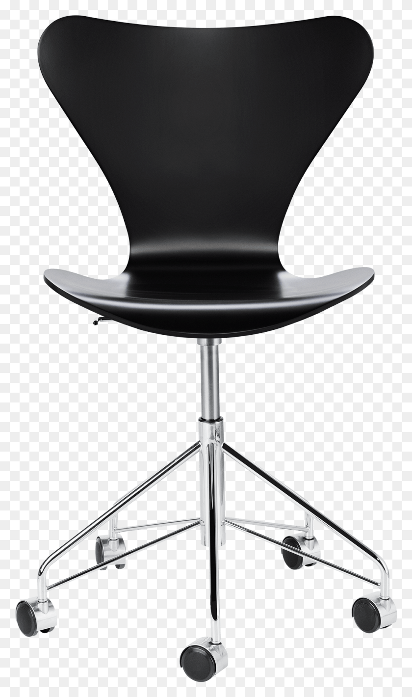 1018x1775 Swivel Chair Lacquered Black Fritz Hansen Series 7 Castors, Furniture, Lamp, Bar Stool HD PNG Download