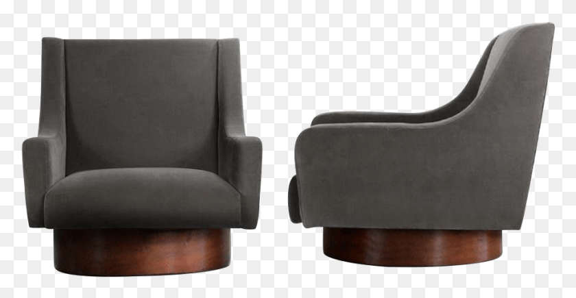 912x439 Swivel Lounge Chairs After Milo Baughman Club Chair, Furniture, Armchair HD PNG Download