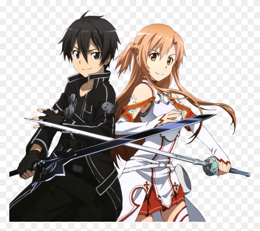 1024x902 Sword Art Online Kirito And Asuna Yuuki Asuna And Kirito, Person, Human, Manga HD PNG Download