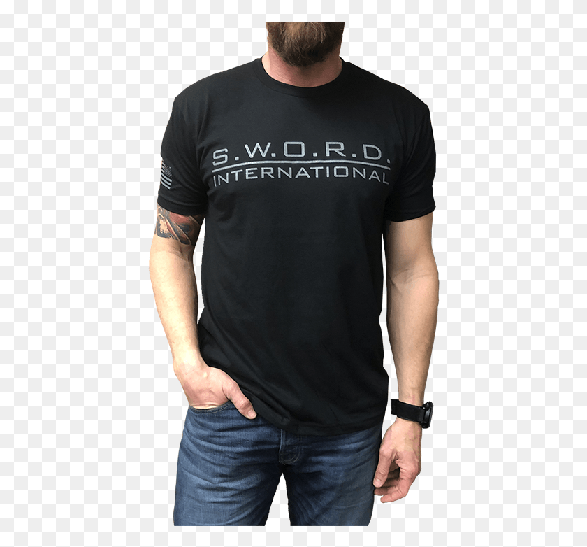 418x722 Sword Logo T Shirt Man, Sleeve, Clothing, Apparel HD PNG Download