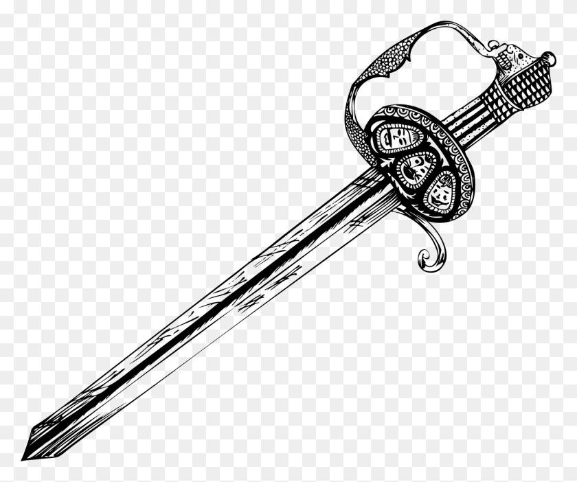 1394x1149 Sword Vector Hand Drawn Sword, Blade, Weapon, Weaponry HD PNG Download
