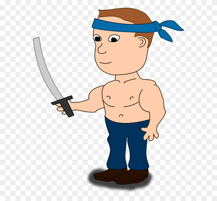 586x720 Sword Weapon Armor Male Man Steel Symbol Fighter Cartoon Character With A Sword, Person, Human, Head HD PNG Download