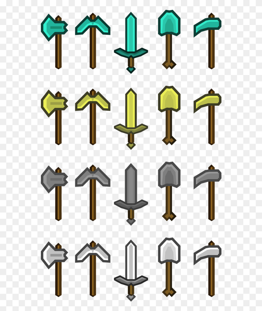 580x935 Swords Printables Minecraft Swords And Pickaxes, Candle, Symbol, Cross HD PNG Download