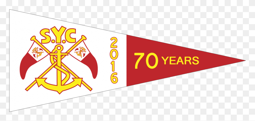 1656x726 Syc 70 Year Burgee Yacht Club, Texto, Número, Símbolo Hd Png