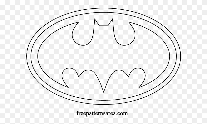 628x443 Symbol And Silhouette Stencil Batman Logo Outline, Gray, World Of Warcraft HD PNG Download
