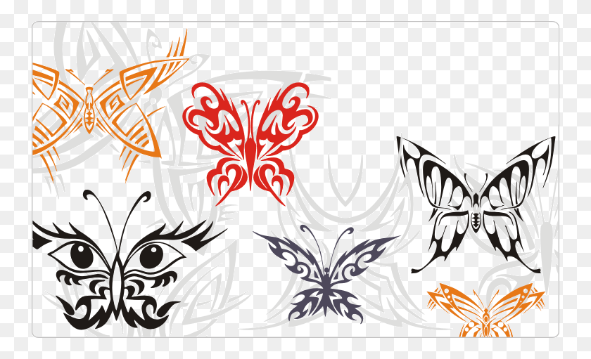 750x451 Tatuajes De Mariposas Simétricas, Gráficos, Diseño Floral Hd Png