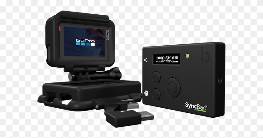 607x382 Descargar Png Syncbac Pro And Gopro Hero6 Camera Gadget, Monitor, Pantalla, Electrónica Hd Png