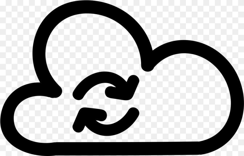 981x627 Synchronize Sign Of A Cloud With Two Arrows In Circle Cloud Computing, Stencil, Smoke Pipe Transparent PNG