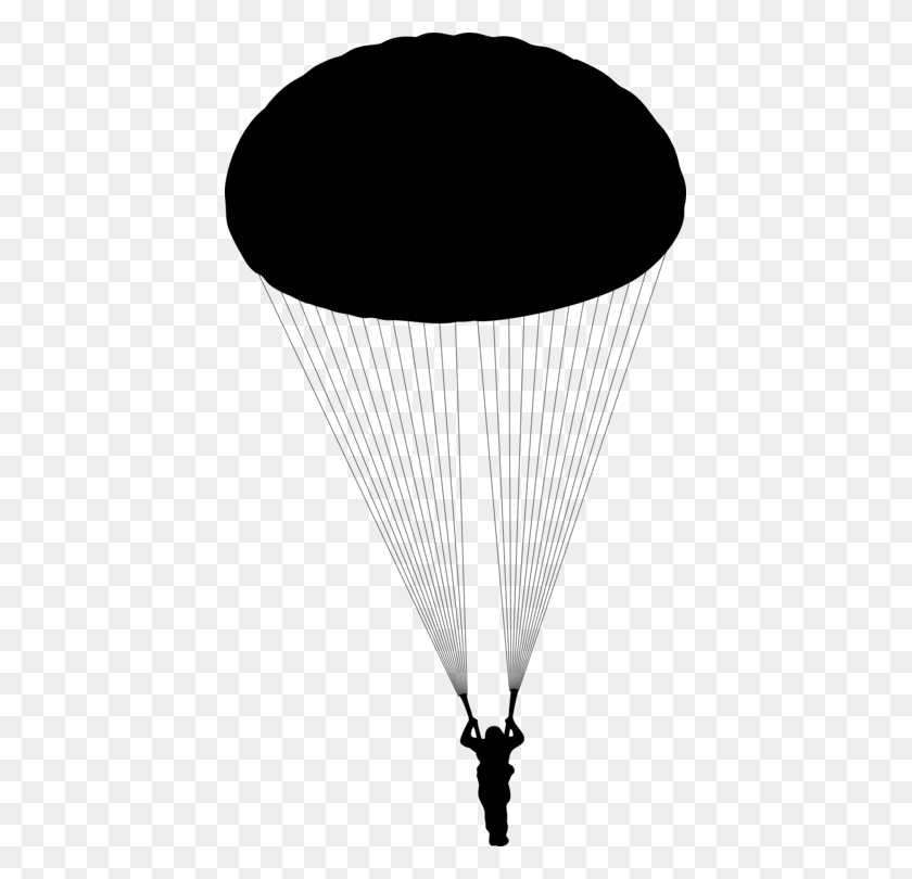 425x750 T 11 Parachute Parachuting Silhouette Skydiver Parachute Silhouette, Gray, World Of Warcraft HD PNG Download