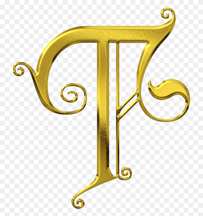 735x834 T Fancy Letters Gold Letters Letter T Initials Fancy Golden Letter T, Emblem, Symbol, Scissors HD PNG Download