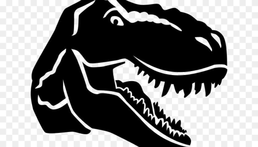 640x480 T Rex Head Clipart, Gray Sticker PNG