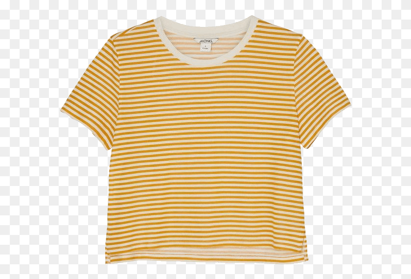 598x510 T Shirt Crop Top Denim T Shirt Yellow Shirts Outfits Striped Yellow Shirt, Clothing, Apparel, T-shirt HD PNG Download