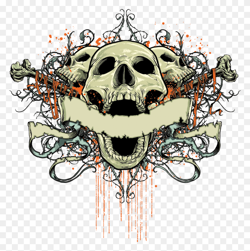 1001x1005 T Shirt Element Design Skull Fashionable Free Clipart Design Skull, Doodle HD PNG Download