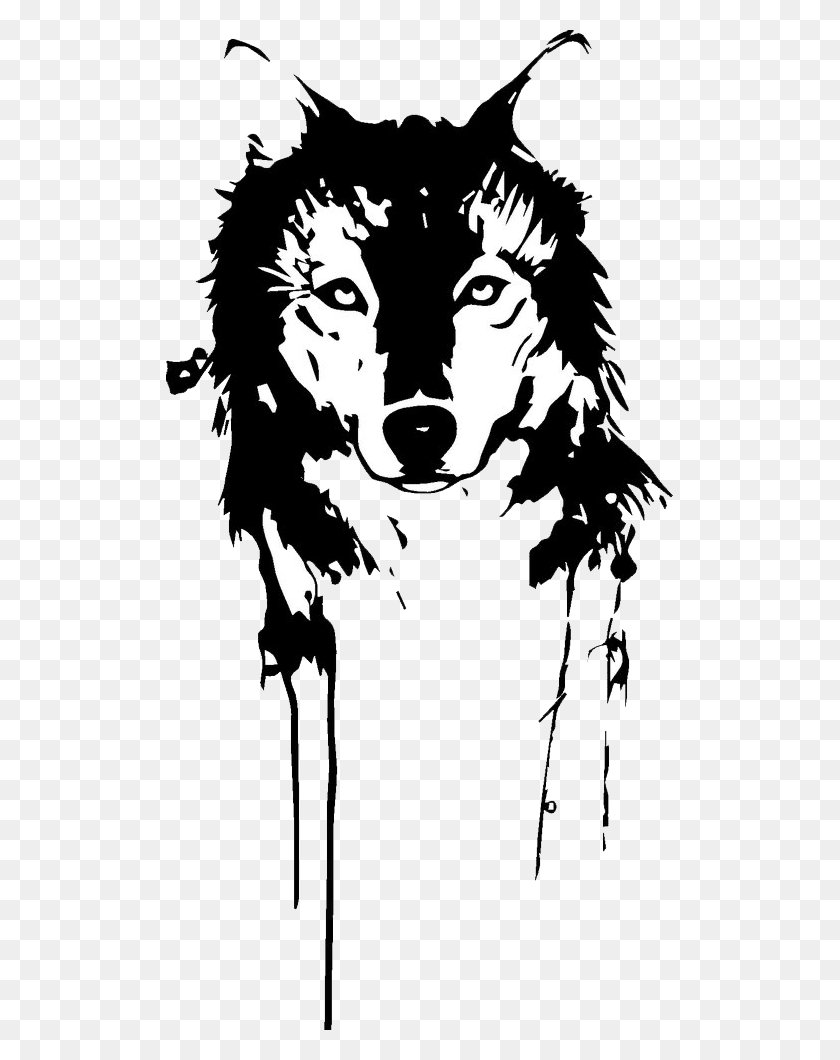507x1000 T Shirt Gray Wolf Black Free Clipart Lobo Stencil, Animal, Mammal, Symbol HD PNG Download