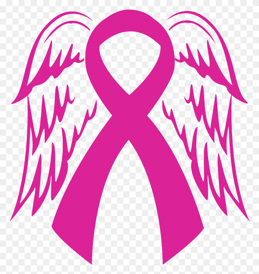 1019x1082 Ta Ta Rebels Inc Cancer Ribbon With Angel Wings Svg, Graphics, Text HD PNG Download