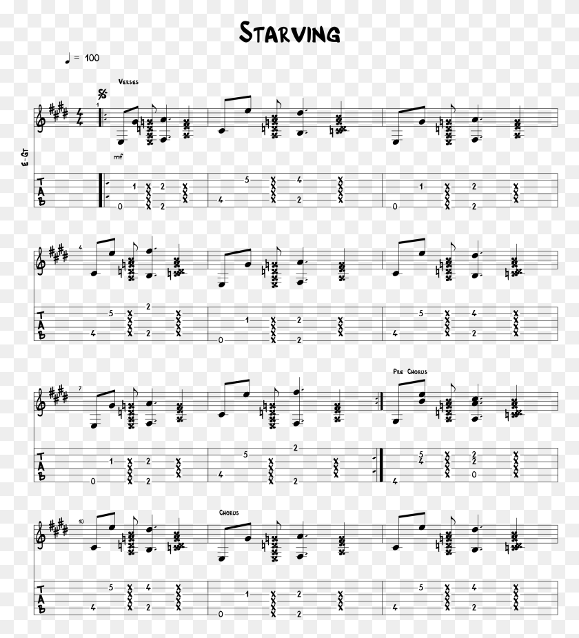 2249x2497 Tablature Starving Hailee Hailee Steinfeld Starving Guitar Tabs Hailee, Text, Leisure Activities, Amplifier HD PNG Download
